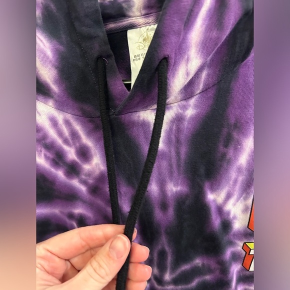 Disney Oversized Hoodie Women’s XS Purple Tie Dye Pockets Retro - Picture 6 of 8